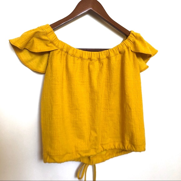MADEWELL | off shoulder yellow top - Picture 2 of 4